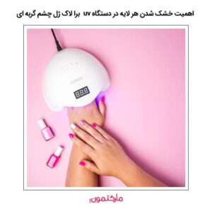 اهمیت خشک شدن هر لایه در دستگاه uv برا لاک ژل چشم گربه‌ ای