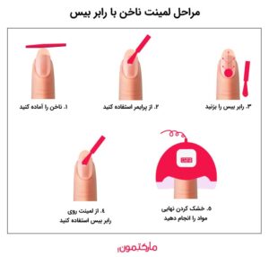 آموزش کامل لمینت ناخن با رابر بیس