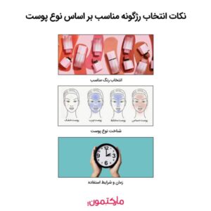 نکات انتخاب رژگونه مناسب بر اساس نوع پوست