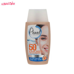 ضد آفتاب رنگی پوست چرب و جوش دار و مختلط با SPF50 پیکسل بژ روشن