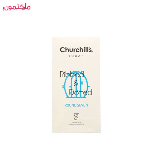 کاندوم خاردار حاوی ماده تاخیری مضاعف چرچیلز Churchills مدل ROUND SEVEN بسته 12 عددی