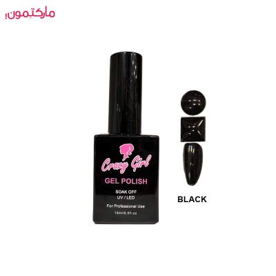 لاک ژل مشکی کریزی گرل crazy girl حجم 12 میلی‌لیتر