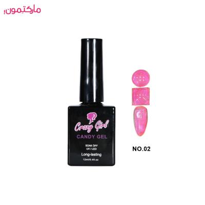 کندی ژل ( لاک ‌ژل آبنباتی )  کریزی گرل  crazy girl شماره 02 حجم 12 میلی‌لیتر