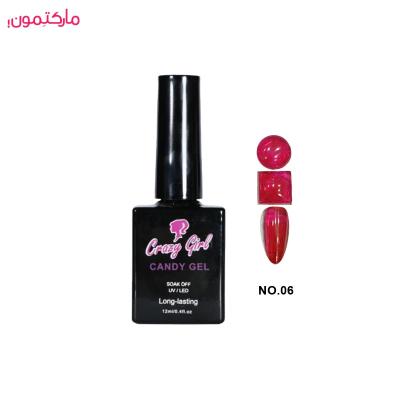 کندی ژل ( لاک ‌ژل آبنباتی )  کریزی گرل  crazy girl شماره 06 حجم 12 میلی‌لیتر