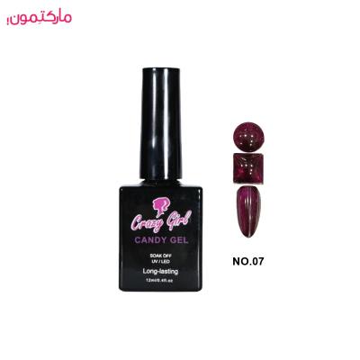کندی ژل ( لاک ‌ژل آبنباتی ) کریزی گرل  crazy girl شماره 07 حجم 12 میلی‌لیتر