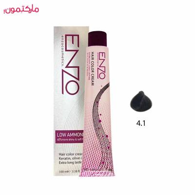 رنگ مو انزو شماره 4.1 رنگ قهوه ای خاکستری 100 میلی لیتر