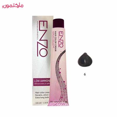 رنگ مو انزو شماره 6 سری استاپ گری رنگ موکا 100 میلی لیتر