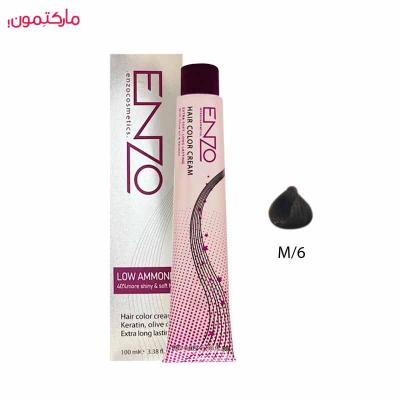 رنگ مو انزو شماره M/6 رنگ بلوند زیتونی تیره 100 میلی لیتر