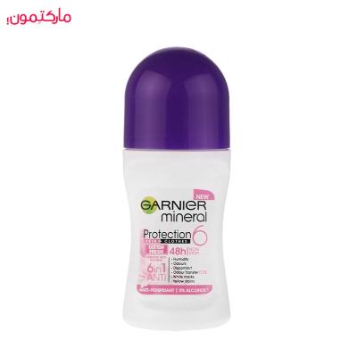 رول ضد تعریق زنانه گارنیر 6in1 مدل Cotton fresh ماندگاری ۴۸ ساعته حجم 50 میل