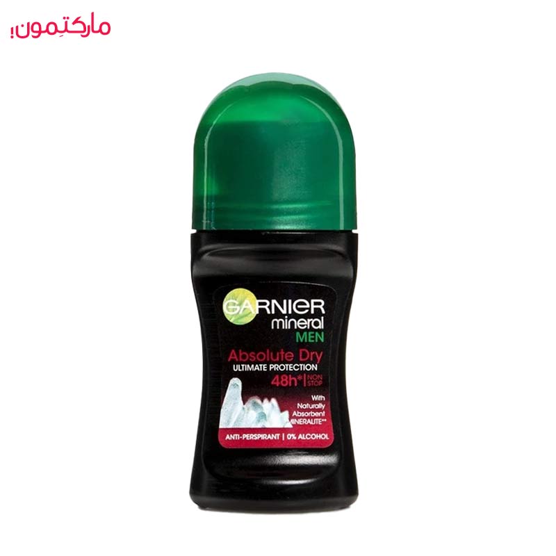 رول ضد تعریق مردانه گارنیر مدل Absolute Dry ماندگاری 48 ساعته حجم 50 میل