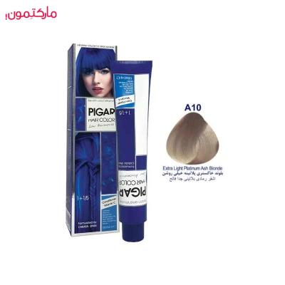 رنگ مو پیگار شماره A10 رنگ بلوند خاکستری پلاتینه خیلی روشن 100 میل