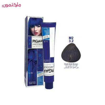رنگ مو پیگار شماره 3.2- M2 رنگ قهوه ای زیتونی تیره 100 میل