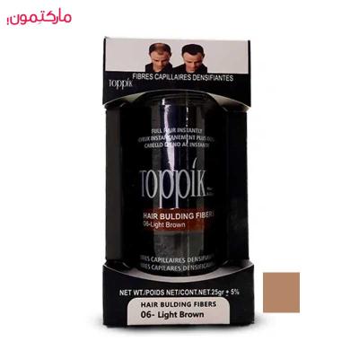 پودر پر پشت کننده مو تاپیک شماره 06 قهوه‌ای روشن 50 گرم