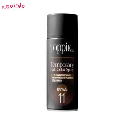 اسپری رنگ مو تاپیک شماره 11 رنگ قهوه‌ای حجم 150 میل