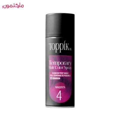 اسپری رنگ مو تاپیک شماره 4 رنگ سرخابی حجم 150 میل
