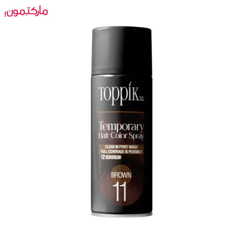 اسپری رنگ مو تاپیک شماره 11 رنگ قهوه‌ای حجم 150 میل
