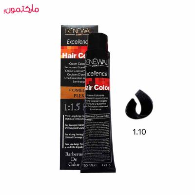 رنگ مو رنوال شماره 1.10 رنگ مشکی پرکلاغی 150 میل