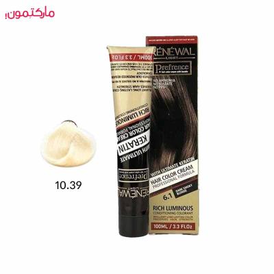 رنگ مو بدون آمونیاک رنوال شماره 10.39 رنگ بلوند بیسکویتی فوق العاده روشن 150 میل