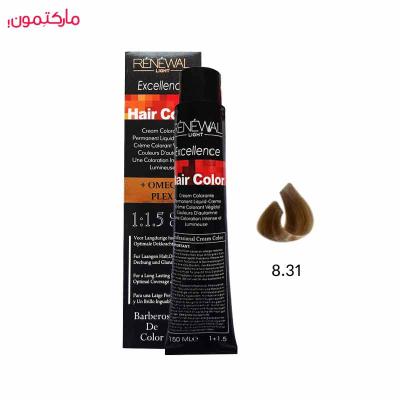 رنگ مو رنوال شماره 8.31 رنگ بلوند بژ روشن 150 میل