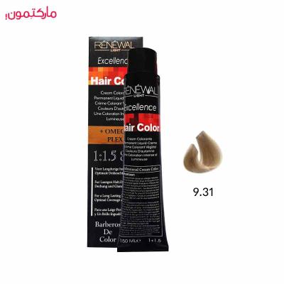 رنگ مو رنوال شماره 9.31 رنگ بلوند بژ خیلی روشن 150 میل