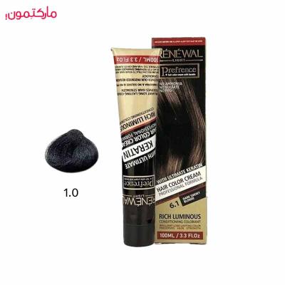 رنگ مو بدون آمونیاک رنوال شماره 1.0 رنگ مشکی 100 میل