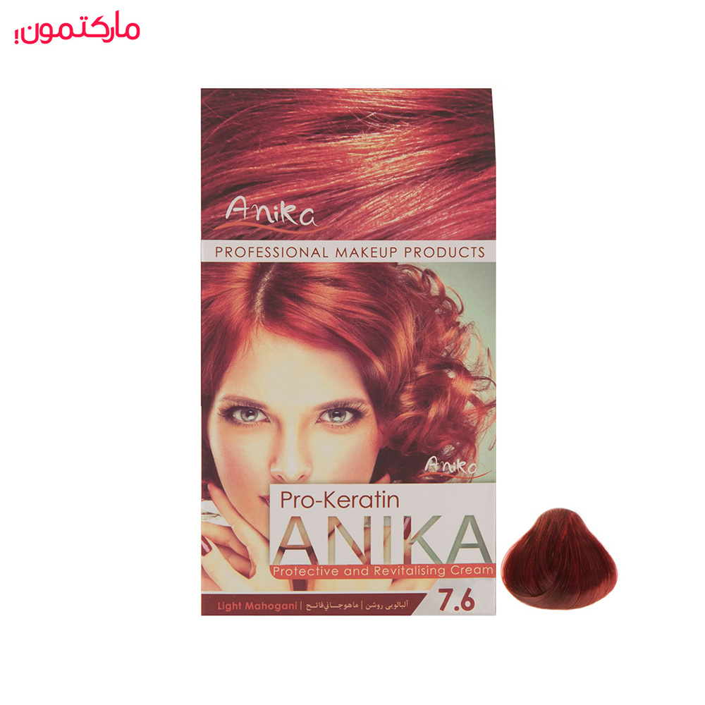 کیت رنگ مو آنیکا سری Pro Keratin مدل Mahogani شماره 7.6